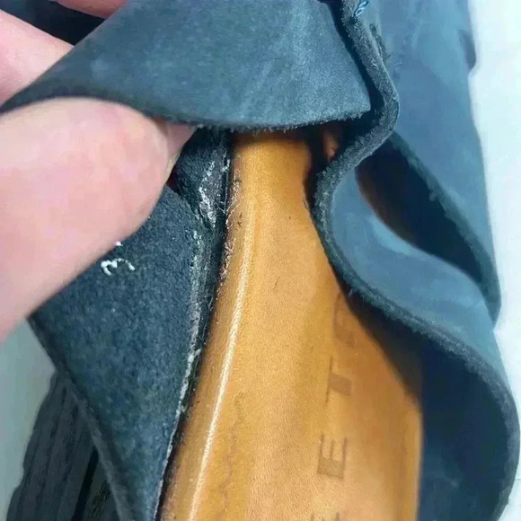 Zeeta Slip On Sandal Size 39 Cross Strap Blue Suede. - Picture 9 of 12